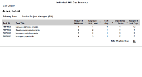 Individual Skills Gap Report